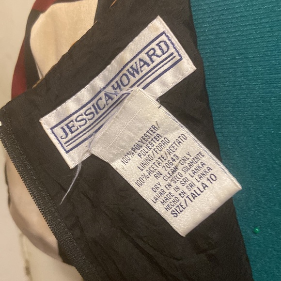 Vintage Jessica Howard 100% Polyester Fall colors Dress feels like silk 10 - Picture 6 of 8